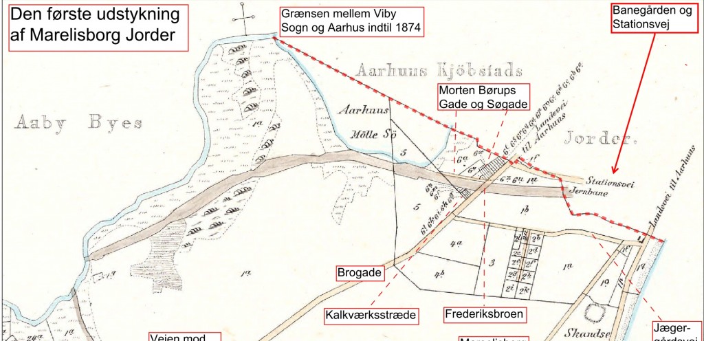 Kort over Viby Sogn, Marselisborg, sidst ajourført 2. februar 1870